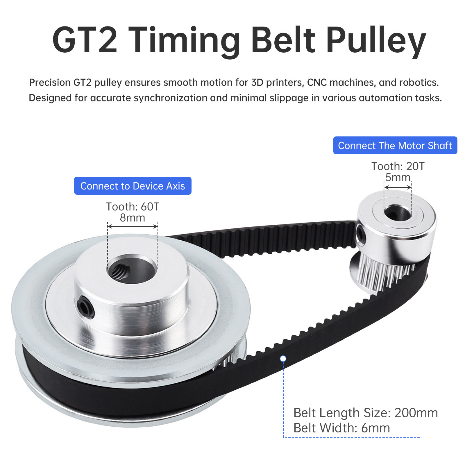 Gt2 Pulley - Zestaw silnika elektrycznego DC 12V-24V 775