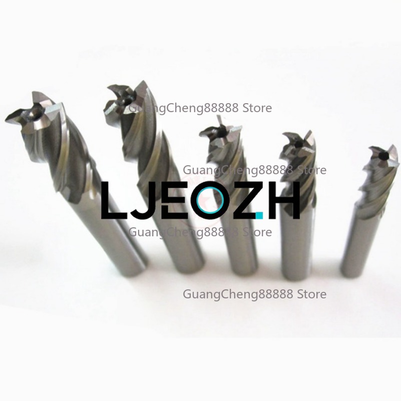 End Mill Set - Frez trzpieniowy 4-ostrzowy, stalowy, biały, do