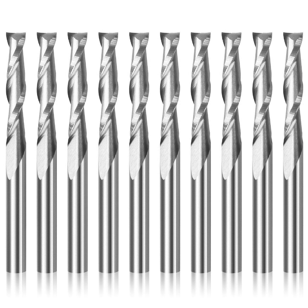 End Mill Set - 10 szt. frezów spiralnych 3.175 1/8