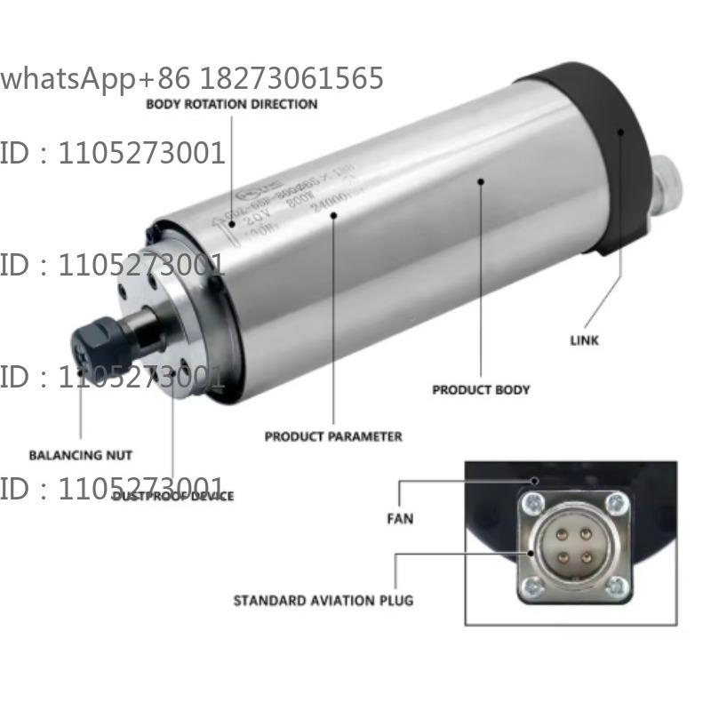 Spindle Motor - Silnik wrzeciona chłodzonego wodą, 24000 obr./min,