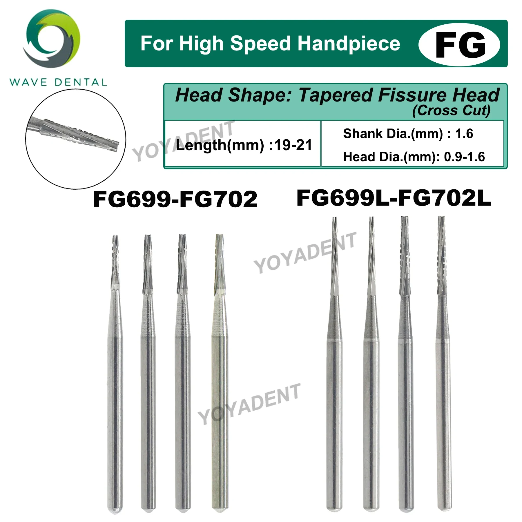 Carbide End Mill - Frez stomatologiczny PRIMA WAVE, frezy z