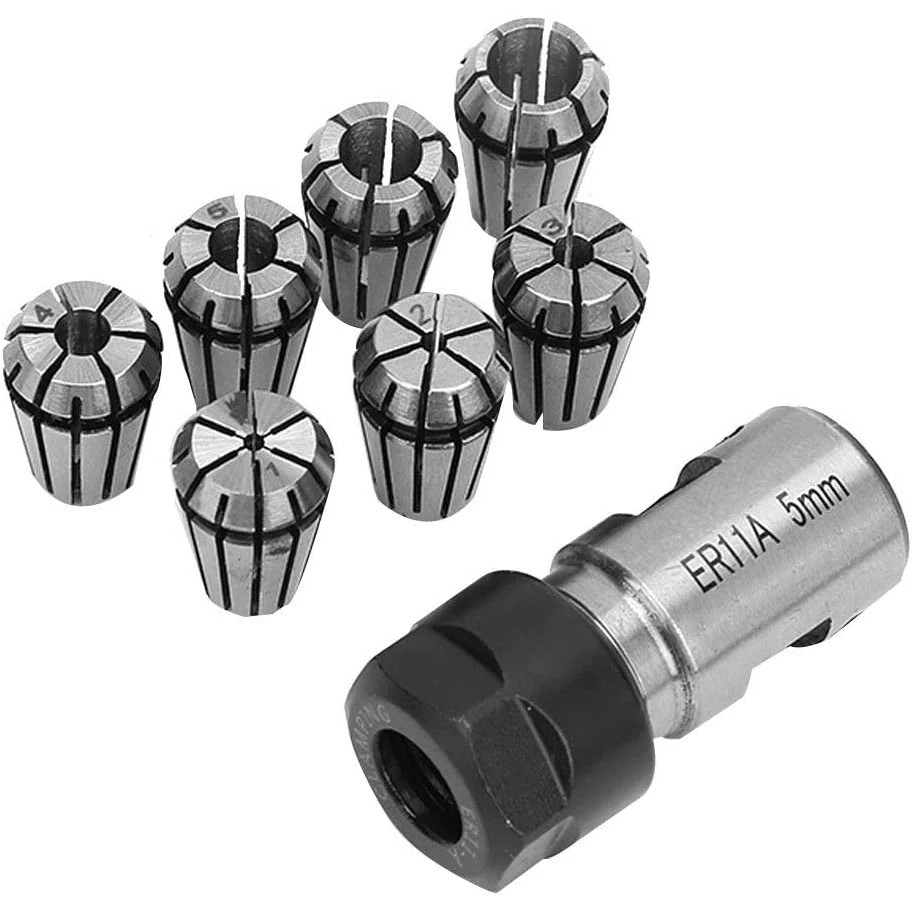 End Mill - 8-częściowy zestaw uchwytów sprężynowych ER11A 1-7mm,
