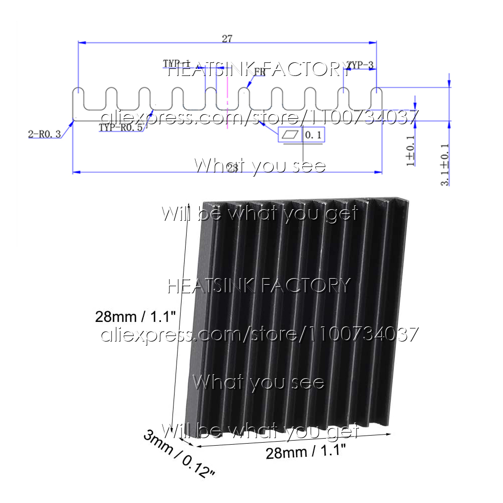 28x28x3mm srebrny/czarny anodo – Aluminium Extrusion recenzja i cena