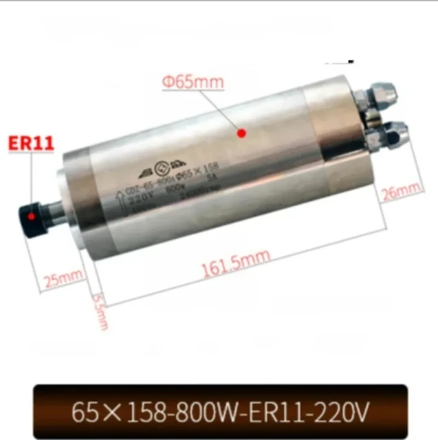 65X158-800W-ER11-220V CNC chło – Water Cooled Spindle recenzja i cena
