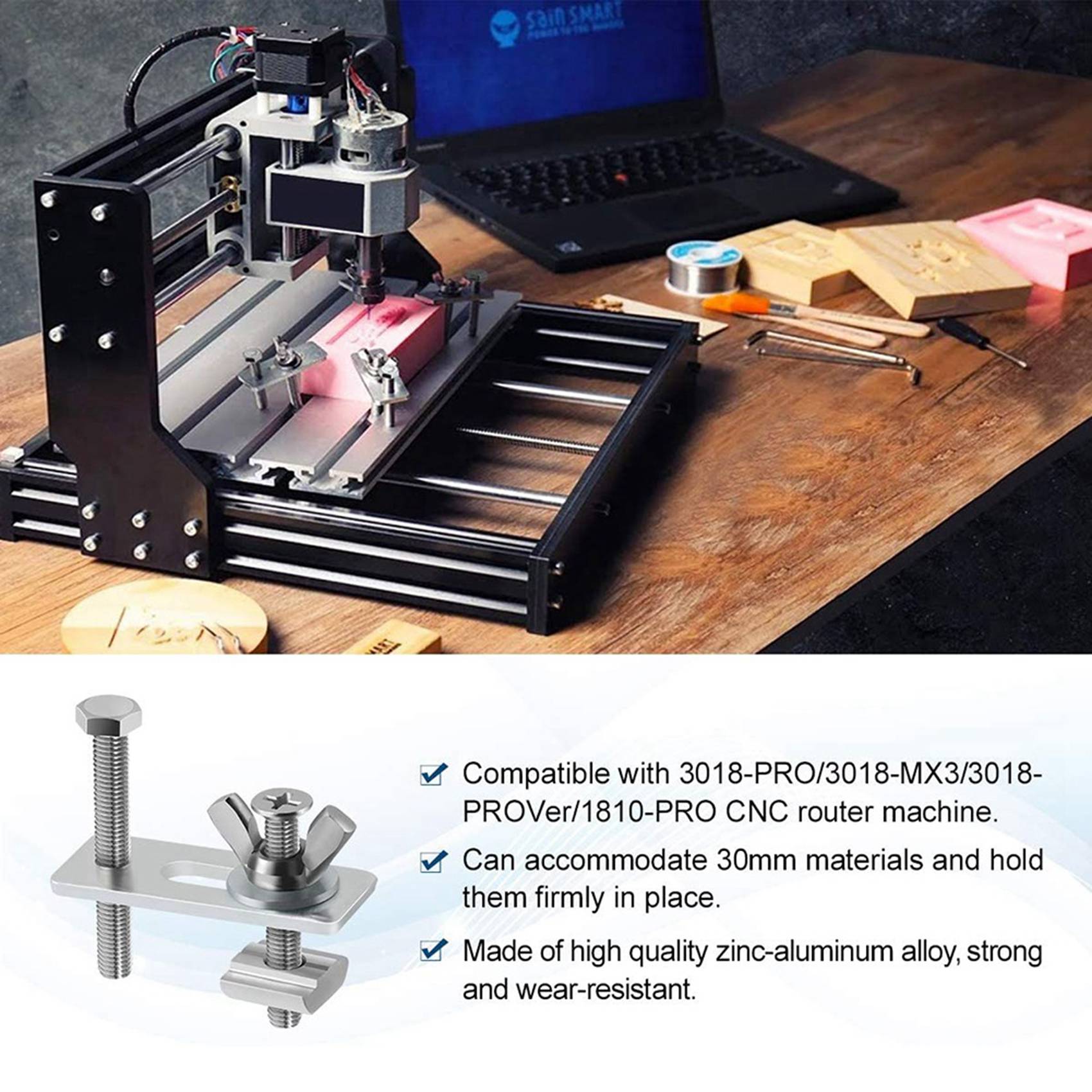 Zestaw zacisków do szyn T B62B – 3018 Cnc recenzja i cena
