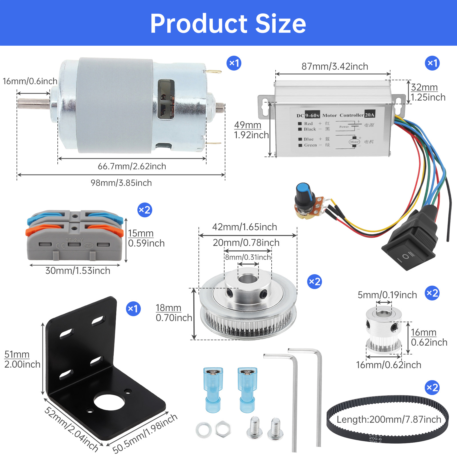 Zestaw silnika elektrycznego 7 – Gt2 Pulley recenzja i cena