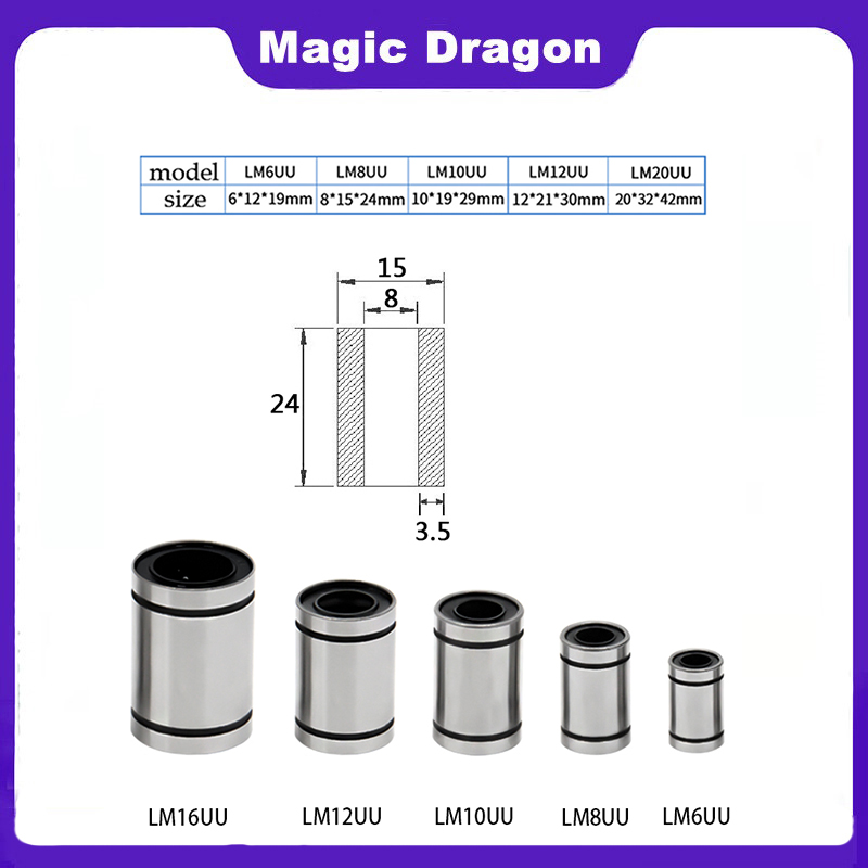 4/10szt LM3UU LM4UU LM5UU LM6U – Lm8Uu Bearing recenzja i cena